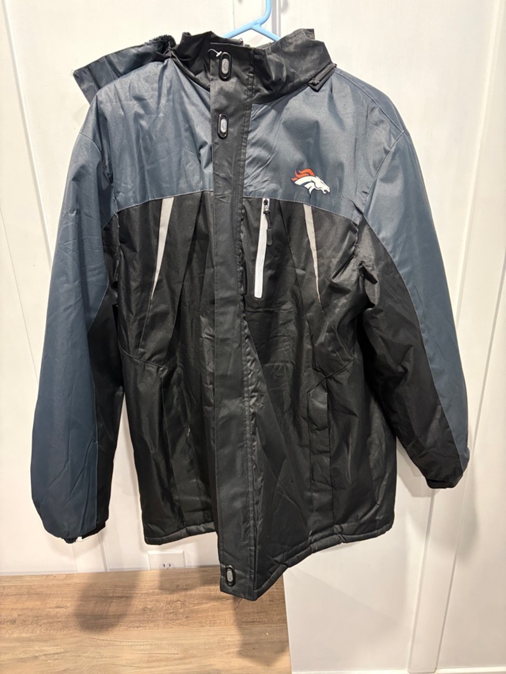 Denver Broncos Women's Insulated Coat- Black & Slate Blue